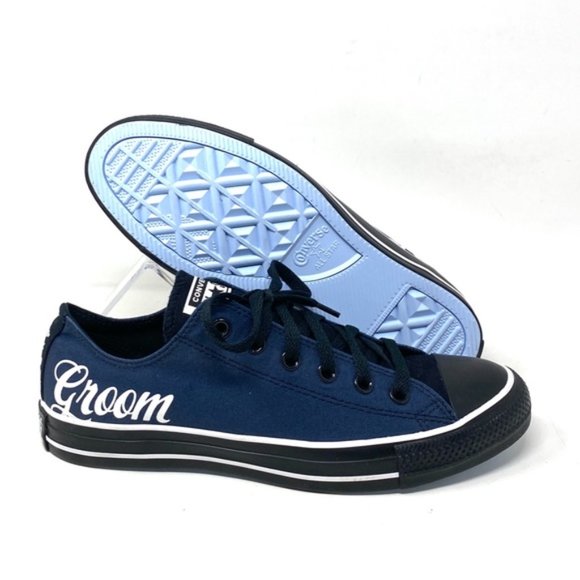 Converse Ctas Low Top Wedding Blue Canvas Women's Size Custom 171213C-BLBUWT - Picture 4 of 9
